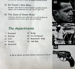 'The Guns of James Bond' contained within 'Sports Illustrated' Magazine Vol 16, No.11, 19th March 1962.