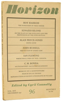 'Where Shall John Go? -Jamaica' [in] 'Horizon' Magazine. Edited by Cyril Connolly Vol.16, No.96, Ian Lancaster FLEMING.