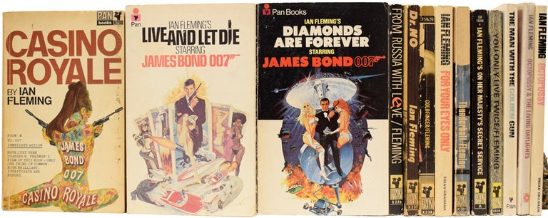 Item #64722 Ian Fleming's James Bond novels: the complete paperback film tie-in editions. Dr. No; From Russia With Love; Goldfinger; Thunderball; Casino Royale; You Only Live Twice; On Her Majesty's Secret Service; Diamonds Are Forever; Live and Let Die; The Man with the Golden Gun; For Your Eyes Only; Octopussy, The Living Daylights. Ian Lancaster FLEMING.