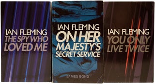 Uniform group of Penguin Books' 'Anniversary' James Bond paperbacks. Comprising: Casino Royale, Live and Let Die, Dr. No, Goldfinger Thunderball, For Your Eyes Only, The Spy Who Loved Me, On Her Majesty's Secret Service and You Only Live Twice.