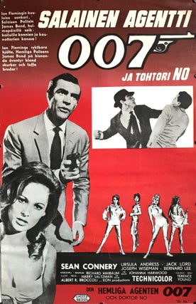 Item #64833 [Dr. No, United Artists, 1962] 'Secret Agent 007 and Dr. No'. Finnish poster. JAMES...