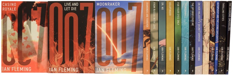 Item #65002 Ian Fleming's James Bond novels, the complete IFP 007 paperback series. Comprising: Casino Royale, Live and Let Die, Moonraker, Diamonds Are Forever, From Russia With Love, Dr. No, Goldfinger, For Your Eyes Only (short stories inc. From A View To A Kill, Quantum of Solace), Thunderball, The Spy Who loved Me, On Her Majesty's Secret Service, You Only Live Twice, The Man with the Golden Gun, Octopussy and The Living Daylights (short stories), together with The Diamond Smugglers & Thrilling Cities. Ian Lancaster FLEMING.