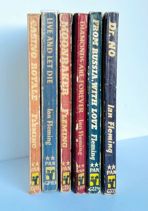 Ian Fleming's James Bond novels, the complete 'Great Pan' non-banded paperback series. Comprising: Casino Royale, Live and Let Die, Moonraker, Diamonds Are Forever, From Russia With Love, Dr. No.