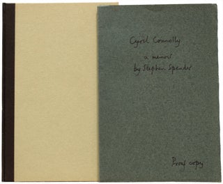 Item #66795 Cyril Connolly. A Memoir. Limited Edition hardback [together with] Proof copy. Ian...