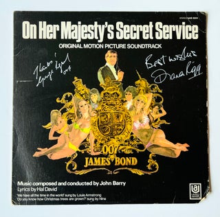 Item #66833 On Her Majesty's Secret Service. Soundtrack LP, Double Signed. Ian Fleming /...