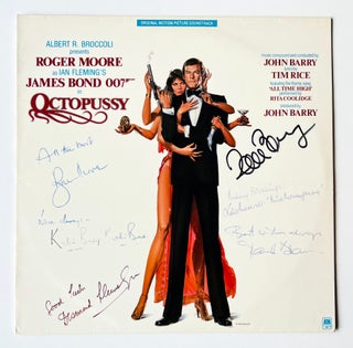Item #66834 Octopussy. Soundtrack LP, Multi signed. Ian Fleming / Bondiana, Roger MOORE, John...